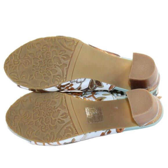 L’Artiste Spring Step White Brown Multi Tapestry Leather Sling Back, 40 … - Picture 10 of 12